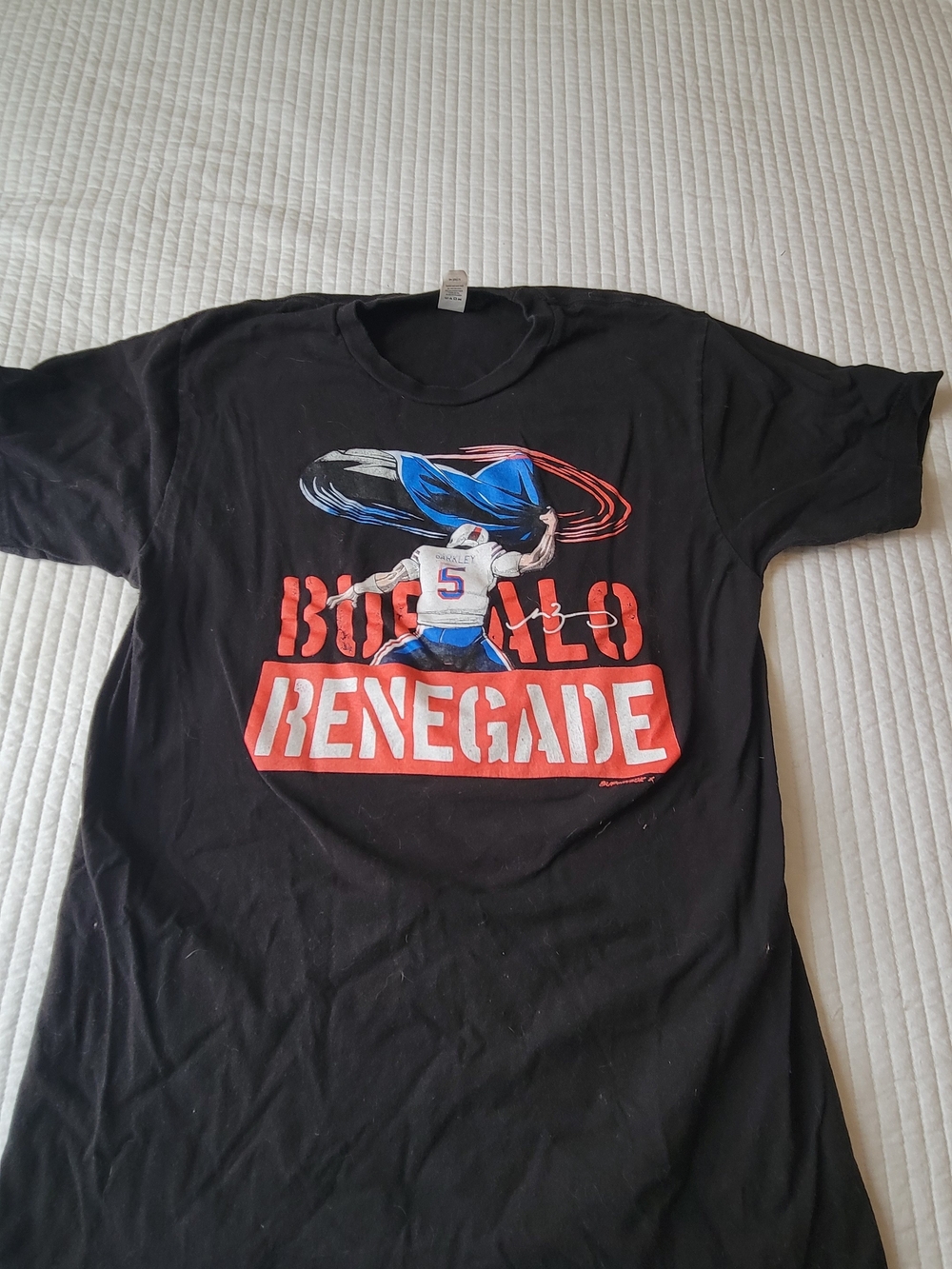 Buffalo Renegade Graphic T-Shirt - Black with Red & Blue Design